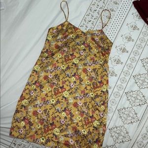 Silky floral shirt dress